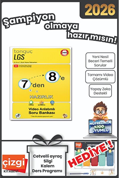Tonguç Yayınları 7'den 8'e Hazırlık Kitabı