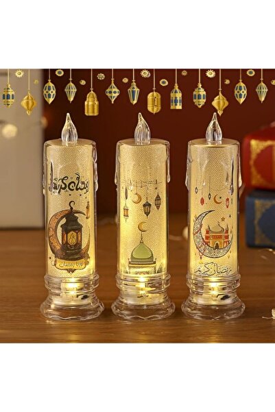 Generic Aowin 3 Pcs Eid al-Adha Flameless Candles Light,LED Candles Light Ram...