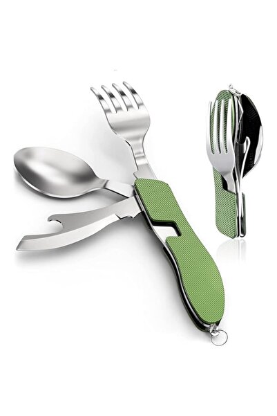 Generic Aputue Folding Camping Utensils Set, 4-in-1 Stainless Steel Spoon For...