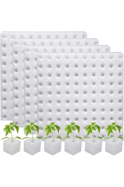 Generic BIGTHREE 400 Pcs Square Soilless Hydroponic Sponges, Mesh Fabric Plan...