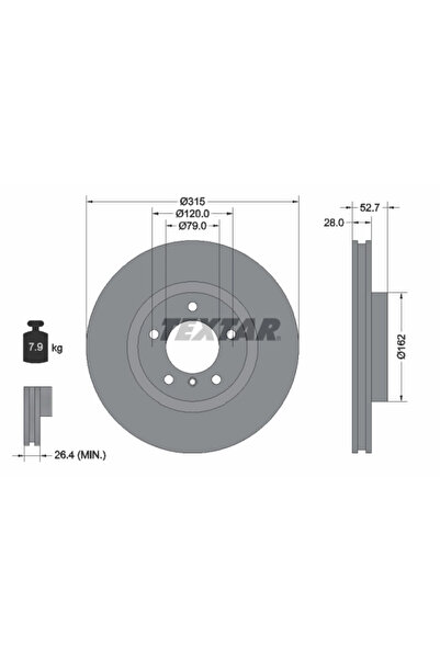 TEXTAR Disc Frana Bmw 3 Wiesmann MF3 Roadster