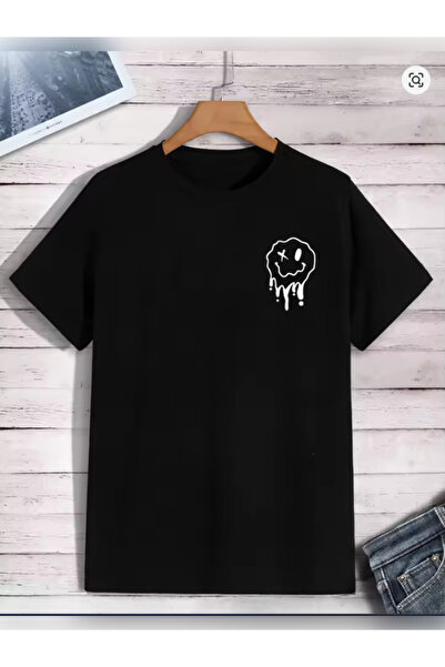 TİMİSİVA Tricou unisex supradimensionat ROUND cu imprimeu Cotton guler rotund...