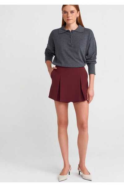 NOTCHTR Women's Plain Basic Button Detailed Polo Neck Knitwear Sweater