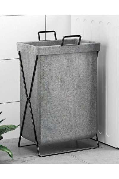 Generic 50L Laundry Basket with Stainless Steel Frame, Foldable Waterproof Collapsible Laundry Hampe