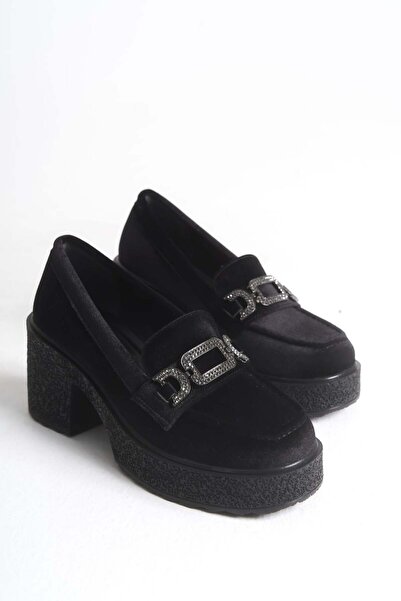 luuq shoes Lego Velvet Buckle Women's Loafer Shoes