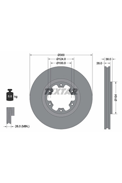TEXTAR Disc Frana Infiniti QX4 Nissan Navara/NP300 Pickup/Pathfinder 2