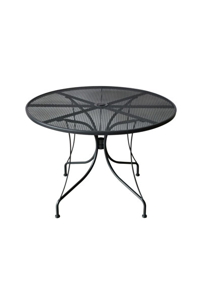 Living Accents طاولة شبكية بإطار فولاذي دائري الشكل مع مظلة 106 × 73 سم