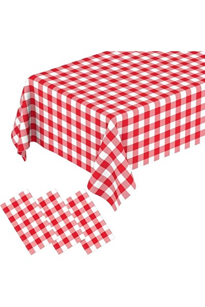 Generic 3Pcs Red Table Cover,Disposable Table Cloth for Birthday Parties, Cam...