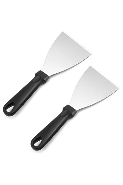 Generic 2 Pcs Griddle Scraper, Stainless Steel Triangular Spatula, Food Scrap...