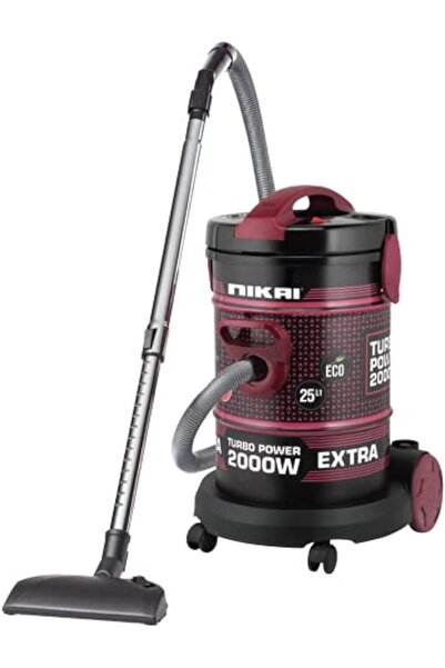 Nikai مكنسة كهربائية أسطوانية سعة 25 لترًا، 2000 واط، منفاخ، أنبوب تلسكوبي مع...