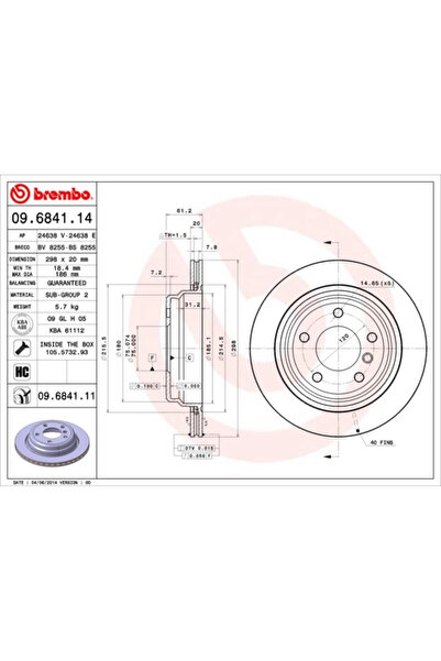 Brembo Disc Frana Alpina B10 Bmw 5