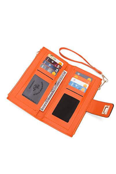 Adelina Bags Women's Venesia Paper Coin Holder Compartmentalized Locked Wrist Strap Portfolio Wallet