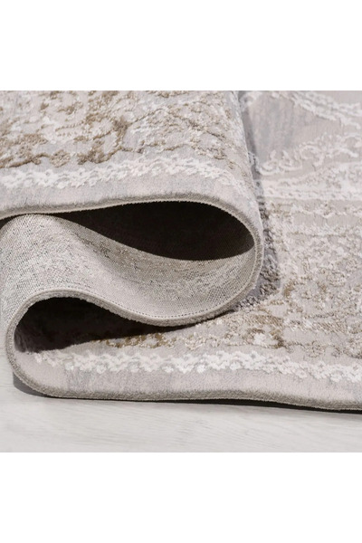 aren.HALI Membrio Klasik Göbekli Gri Polipropilen ve Polyester Makine Halısı