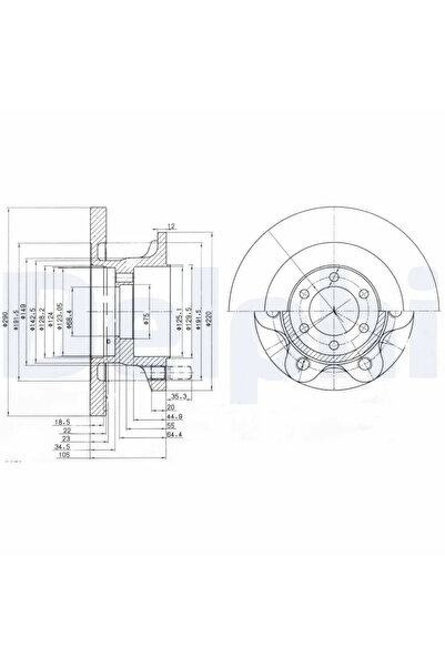 DELPHİ Спирачен диск Iveco Daily 2 Bus/Daily 2 Body/Daily 2 Platform/Way