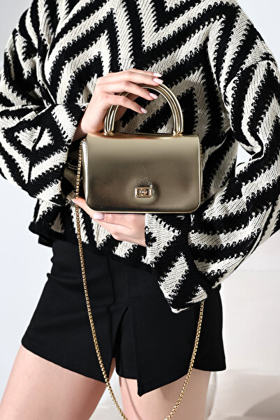 Encool Χρυσή γυναικεία τσάντα μικρού μεγέθους – με λουράκι αλυσίδας, κομψή τσάντα χειρός και ώμου, ταιριάζει σε όλα τα στυλ