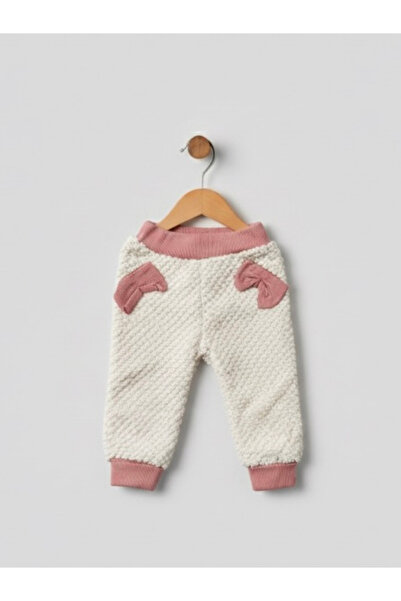 ninnigo Baby Girl Plush Bow Detailed Soft Top and Bottom Baby Set, Set of 2