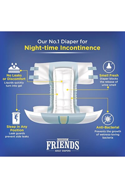 Friends Overnight Adult Diapers Tape Style Medium