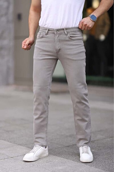 NARİN JEANS Bej Men's Regular Pipe Leg Stretch Fabric Rodri̇gez Denim Fabric ...