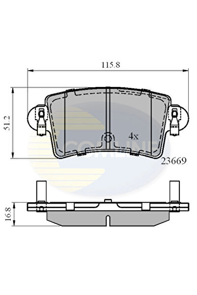 Comline Комплект спирачни накладки за дискови спирачки Nissan Interstar Bus/I...