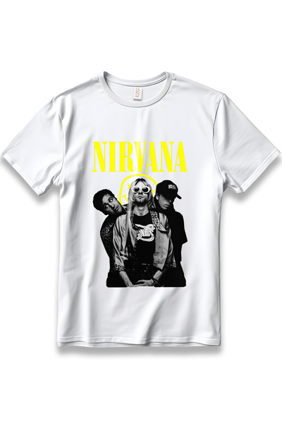 EZG Business تي شيرت مطبوع عليه نيرفانا كورت كوبين للجنسين مصنوع من القطن بنسبة 100% قماش سميك يسمح بالتهوية تي شيرت نيرفانا روك