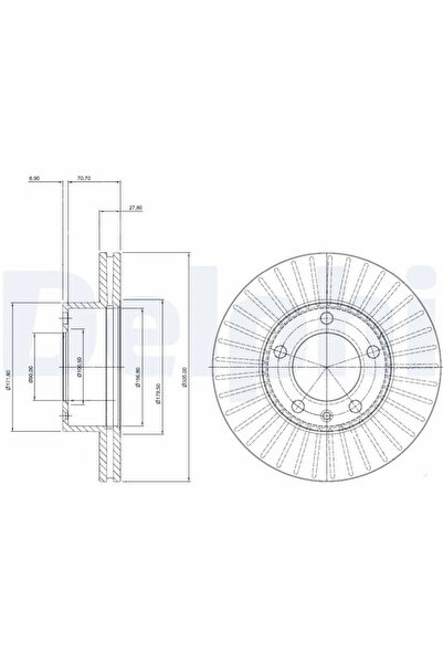 DELPHİ Спирачен диск Nissan Interstar Bus/Interstar Каросерия Opel Movano A B...