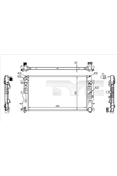 TYC Radiator Racire Motor Mercedes-Benz Sprinter 3,5-T Bus/Sprinter 3,5-T