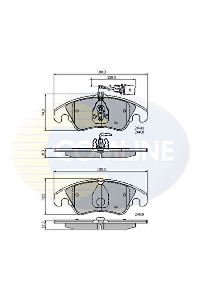 Comline Комплект накладки за дискови спирачки Audi A4 Allroad B8/A4 B8/A5