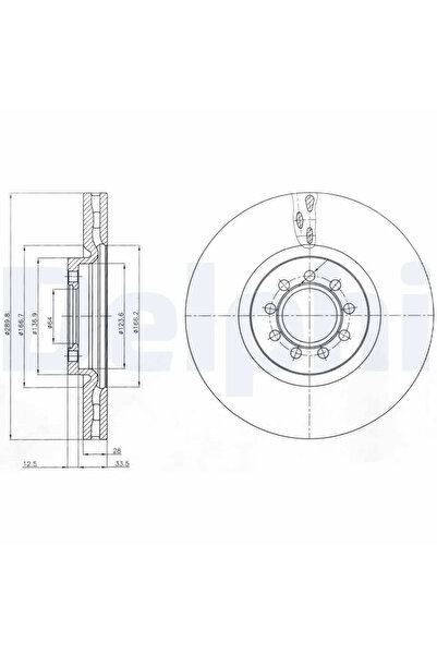 DELPHİ Спирачен диск Iveco Daily 4 Каросерия/Daily 4 Платформа/Шаси