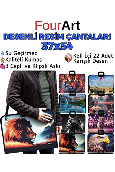 diğerkam 37x54 lüks kumaş resim çantası