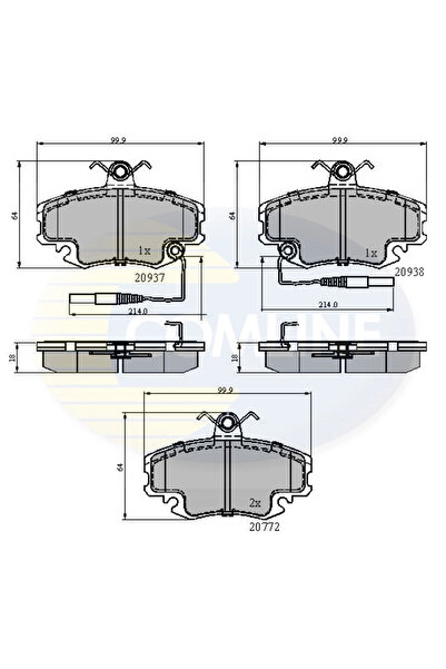 Comline Set Placute Frana Frana Disc Dacia Logan Peugeot 205 1/205 2/309 1