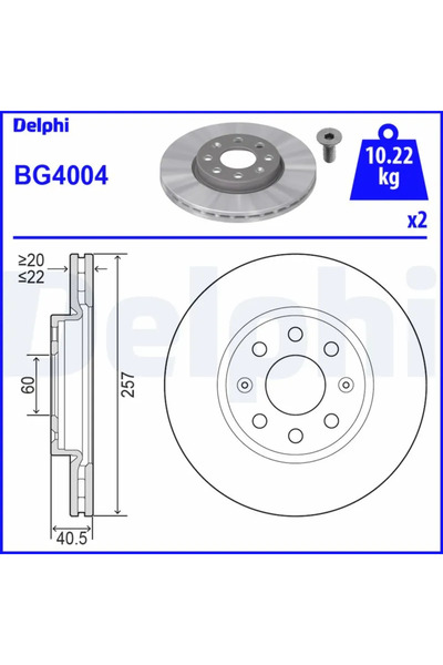 DELPHİ Disc Frana Fiat Punto Opel Adam/Corsa C/Corsa D