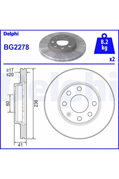 DELPHİ Спирачен диск Opel Ascona C/Astra F/Corsa A