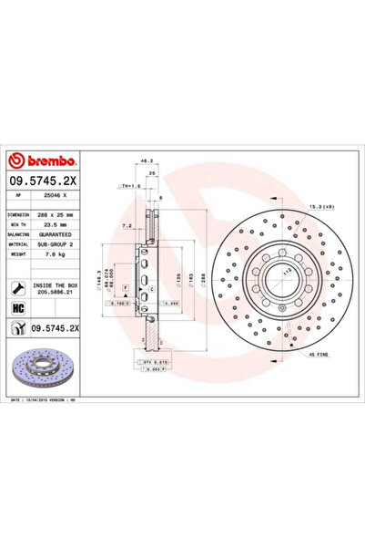 Brembo Set Discuri Frana Audi 100 C4/A4 B5/A6 C4 Vw Passat B5 1990-2013