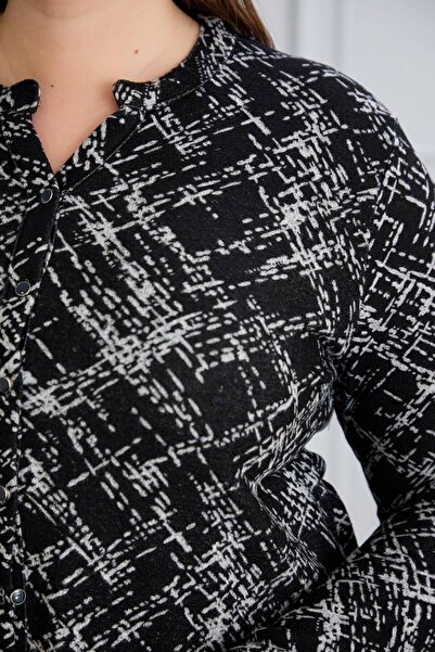 TUSSE Women's Soft Patterned Elegant Plus Size Cashmere Shirt Blouse