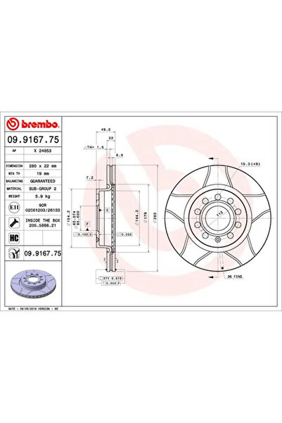 Brembo Disc Frana Audi A3 Seat Leon