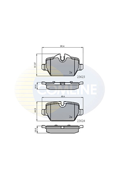 Comline Комплект спирачни накладки за дискови спирачки BMW 1/3 Mini Mini Coun...
