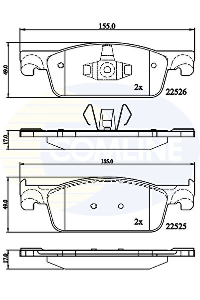 Comline Set Placute Frana Frana Disc Dacia Logan 2/Logan Mcv 2/Sandero 2 Rena...