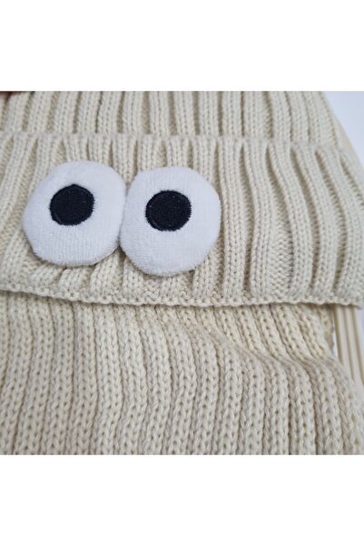 Uğur bebe Kitti Beige Set of 3 (4-8 Years) |   Fleece-Lined Hat, Scarf, and Glove Set – Soft, Stylish!