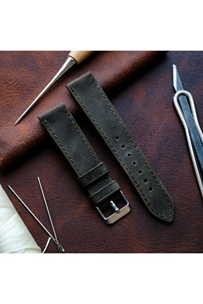 Yaydan Deri Aksesuar 18mm Haki Elit Seri Deri Kordon