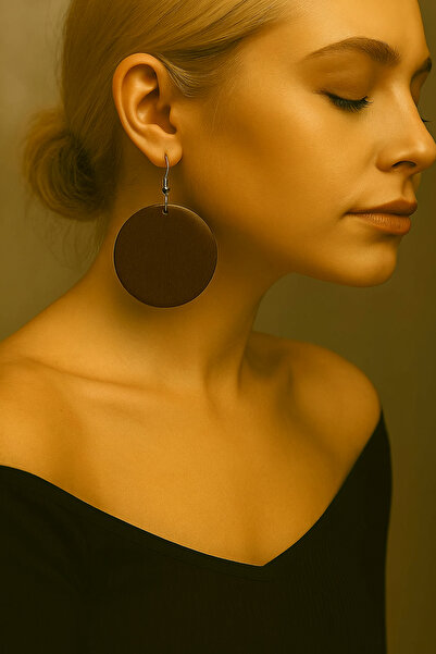 bitangosu Flat Round Wooden Dangle Earrings – Full Da