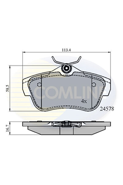 Comline Комплект накладки за дискови спирачки Citroen Jumpy 2 Fiat Scudo Bus/...