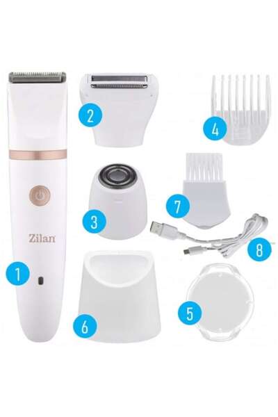 Zilan - Floria Professional 3-in-1 Epilator for Women (Wet/Dry, USB Rechargeable, IPX7, White, 60 min)