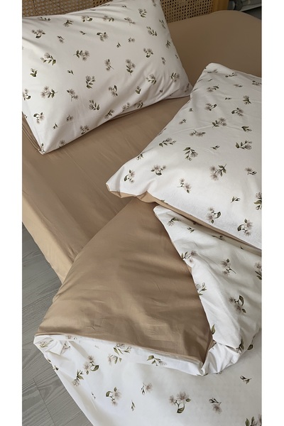sutra 100% Cotton Double-Sided Elastic Sheet Double & King Size Duvet Cover Set