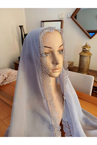 yörük tuhafiye Gerçek El Işi Iğne Oyası ,namaz,mevlit Mevlüt Örtüsü,başörtüsü Gri Renk, El Yapımı