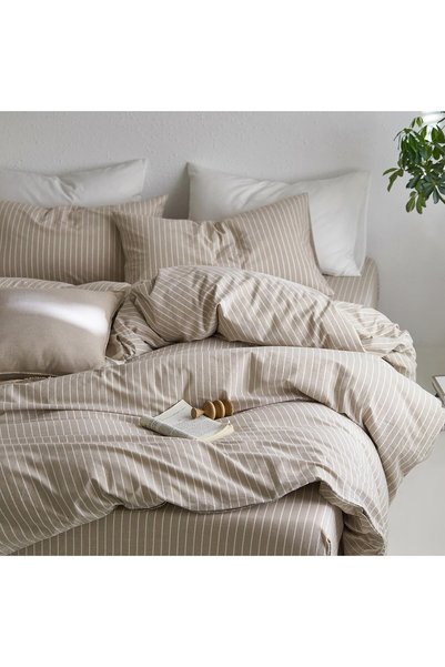 OPAQ Mocha Line Double Sheet Elastic Bed Sheet Set