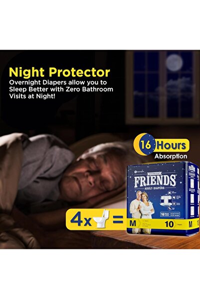 Friends Overnight Adult Diapers Tape Style Medium