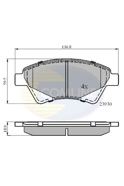Comline Set Placute Frana Frana Disc Renault Kangoo/Megane 2/Scenic 2 2000-2010