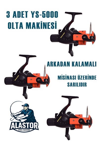 ALASTOR Olta Makinesi 3'Lü 5000'Lik Olta Makinesi Olta Makarası Arkadan Kalamalı