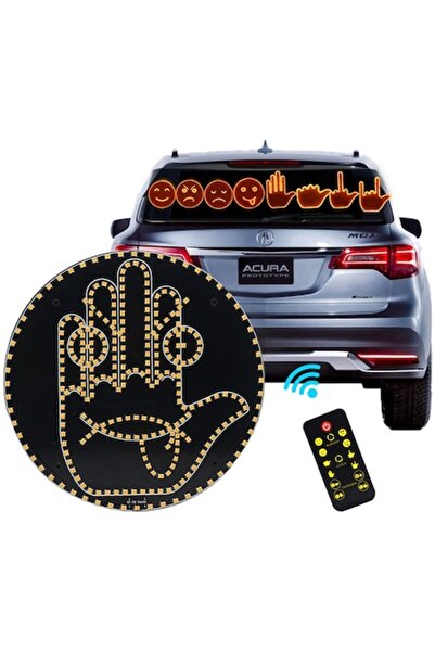 Fantasy Indicator auto cu LED și telecomandă – 8 moduri, 4 expresii + 4 gesturi, 290 LED-uri, 144×144×23 mm