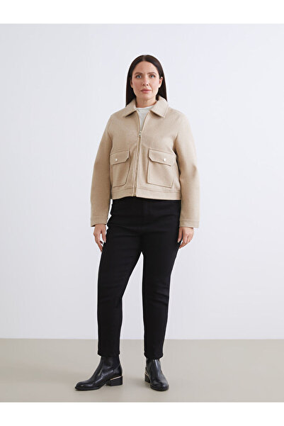 LC Waikiki Gömlek Yaka Kadın Kaşe Ceket